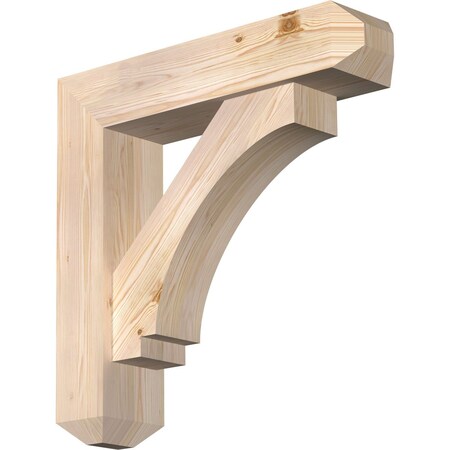 Ekena Millwork Imperial Craftsman Smooth Bracket w/ Offset Brace, Douglas Fir, 7 1/2"W x 32"D x 32"H BKT0806X32X32IMP04SDF